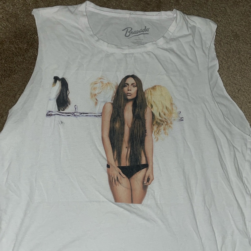 Lady Gaga BRAVADO Shirt. White. Good shape!! Barley Worn. Large.